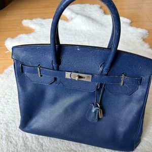 Bags, Blue Birkin Style Bag